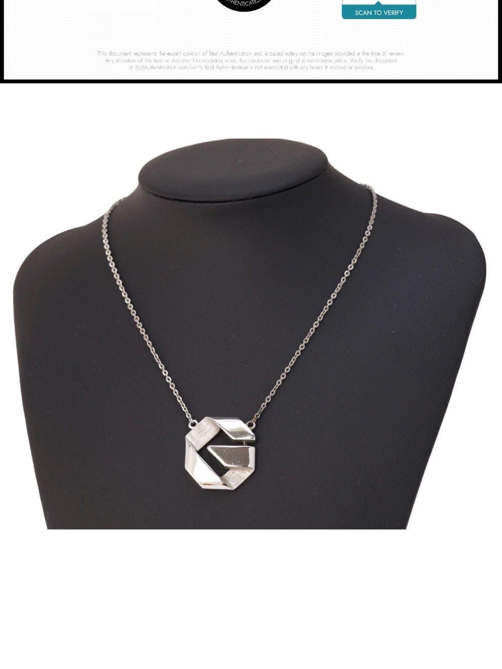 Givenchy Silver Geometric G Pendant Necklace